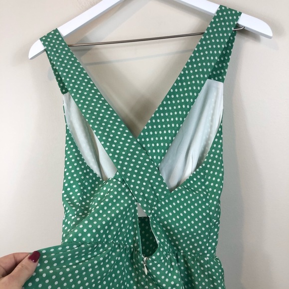 Urban Outfitters - Pins and Needles Green Polka Dot Romper - Picture 6 of 8